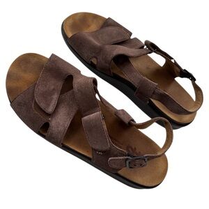 SAS Huggy Womens Adjustable Strap Sandals Cinnamon Leather Suede Comfort 9.5N